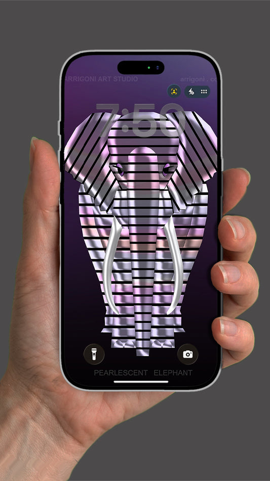 PEARLESCENCE ELEPHANT ( Digital File Vertical Format )