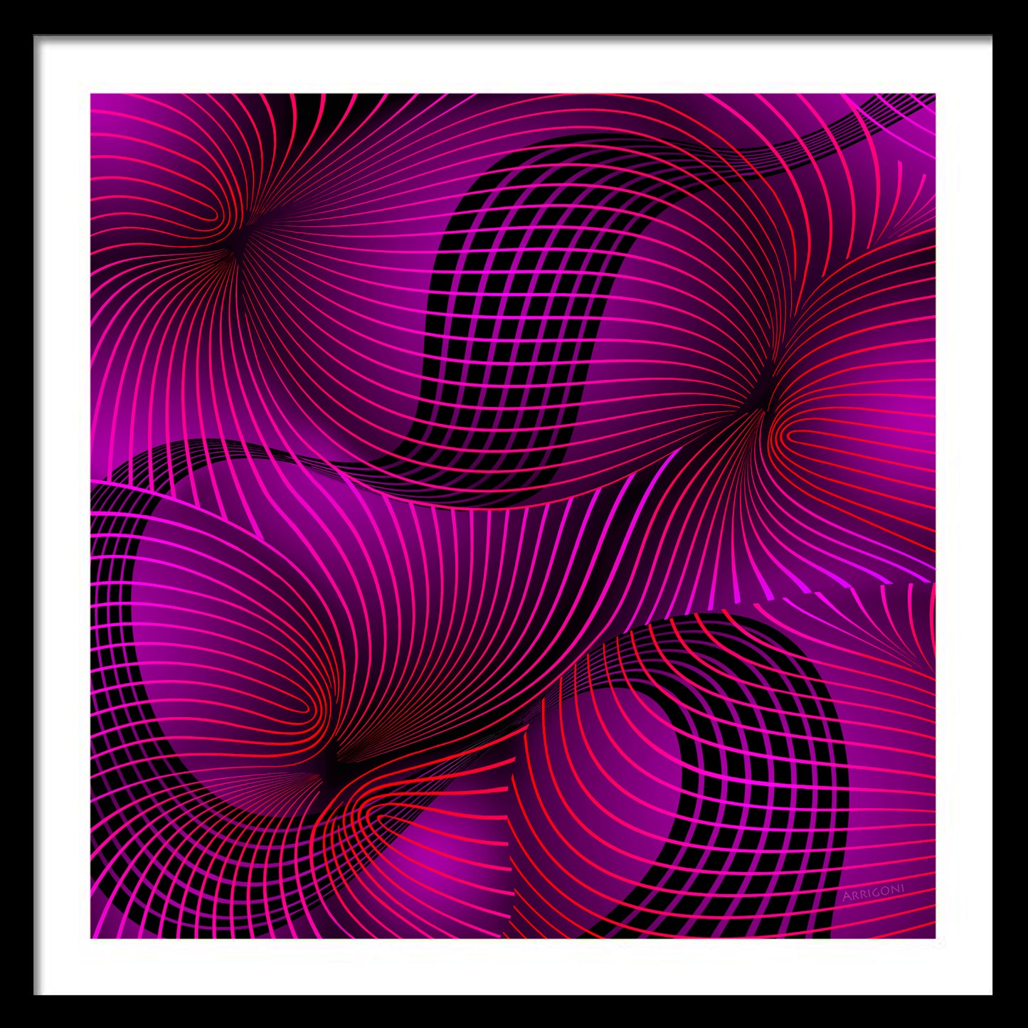 SPACE-TIME-2-PINK (FINE ART PAPER PRINT FRAMED)