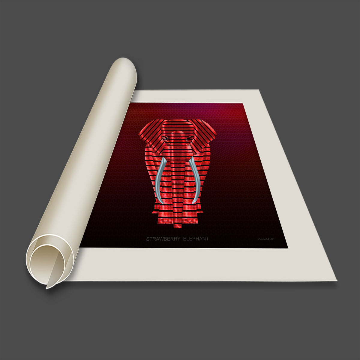 STRAWBERRY ELEPHANT (CANVAS ONLY)