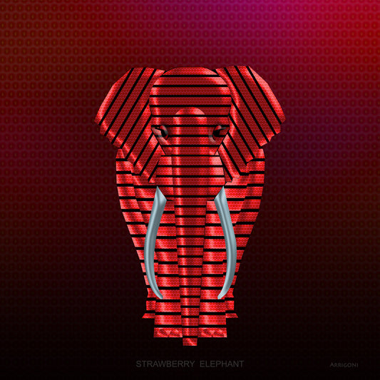 STRAWBERRY ELEPHANT (FINE ART PAPER )