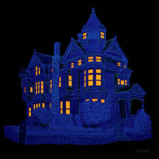 Victorian Mansion in Blue - Art Print